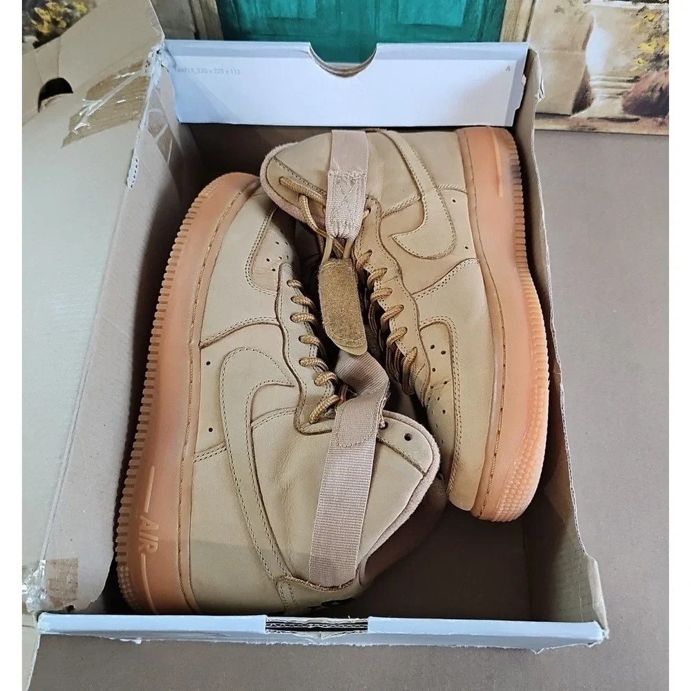Nike Air Force 1 High 07 Lv8 Sz 10 Flax 2015 In Original Box